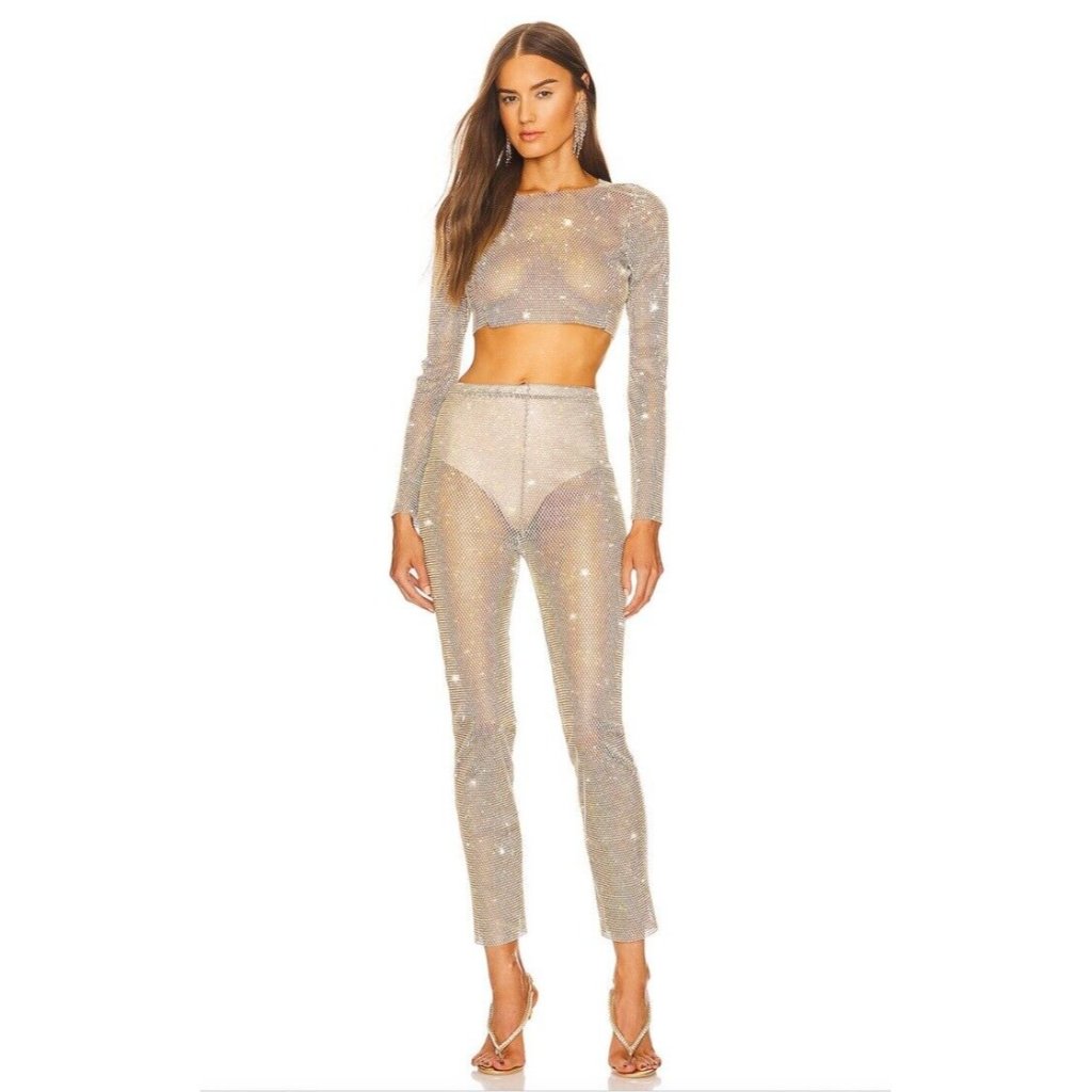 Santa Brands X Revolve Pants Golden Rhinestone — image 2 of 5